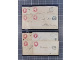 1850/71, ungebrauchter und gestempelte aber Sammlungsbestand in 2 Karteikästen, dabei auch viele Briefe, farbige Stempel, Ein