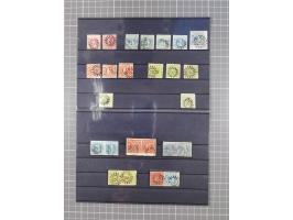 1850/71, ungebrauchter und gestempelte aber Sammlungsbestand in 2 Karteikästen, dabei auch viele Briefe, farbige Stempel, Ein