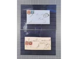 1850/71, ungebrauchter und gestempelte aber Sammlungsbestand in 2 Karteikästen, dabei auch viele Briefe, farbige Stempel, Ein