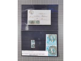 1850/71, ungebrauchter und gestempelte aber Sammlungsbestand in 2 Karteikästen, dabei auch viele Briefe, farbige Stempel, Ein