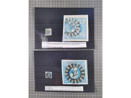 1850/71, ungebrauchter und gestempelte aber Sammlungsbestand in 2 Karteikästen, dabei auch viele Briefe, farbige Stempel, Ein