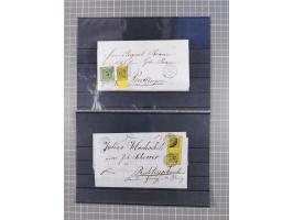 1850/71, ungebrauchter und gestempelte aber Sammlungsbestand in 2 Karteikästen, dabei auch viele Briefe, farbige Stempel, Ein