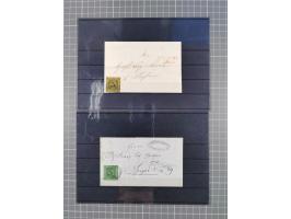 1850/71, ungebrauchter und gestempelte aber Sammlungsbestand in 2 Karteikästen, dabei auch viele Briefe, farbige Stempel, Ein