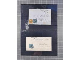 1850/71, ungebrauchter und gestempelte aber Sammlungsbestand in 2 Karteikästen, dabei auch viele Briefe, farbige Stempel, Ein