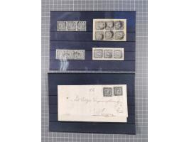 1850/71, ungebrauchter und gestempelte aber Sammlungsbestand in 2 Karteikästen, dabei auch viele Briefe, farbige Stempel, Ein