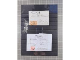 1850/71, ungebrauchter und gestempelte aber Sammlungsbestand in 2 Karteikästen, dabei auch viele Briefe, farbige Stempel, Ein