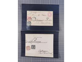 1850/71, ungebrauchter und gestempelte aber Sammlungsbestand in 2 Karteikästen, dabei auch viele Briefe, farbige Stempel, Ein