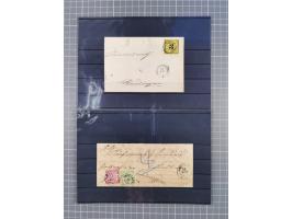 1850/71, ungebrauchter und gestempelte aber Sammlungsbestand in 2 Karteikästen, dabei auch viele Briefe, farbige Stempel, Ein