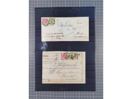1850/71, ungebrauchter und gestempelte aber Sammlungsbestand in 2 Karteikästen, dabei auch viele Briefe, farbige Stempel, Ein