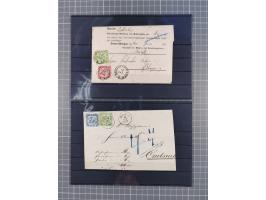 1850/71, ungebrauchter und gestempelte aber Sammlungsbestand in 2 Karteikästen, dabei auch viele Briefe, farbige Stempel, Ein