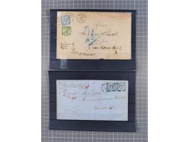 1850/71, ungebrauchter und gestempelte aber Sammlungsbestand in 2 Karteikästen, dabei auch viele Briefe, farbige Stempel, Ein