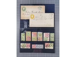 1850/71, ungebrauchter und gestempelte aber Sammlungsbestand in 2 Karteikästen, dabei auch viele Briefe, farbige Stempel, Ein
