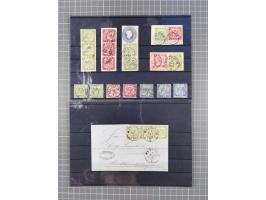 1850/71, ungebrauchter und gestempelte aber Sammlungsbestand in 2 Karteikästen, dabei auch viele Briefe, farbige Stempel, Ein