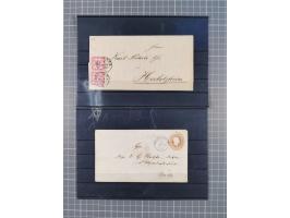 1850/71, ungebrauchter und gestempelte aber Sammlungsbestand in 2 Karteikästen, dabei auch viele Briefe, farbige Stempel, Ein