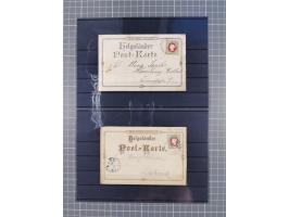 1850/71, ungebrauchter und gestempelte aber Sammlungsbestand in 2 Karteikästen, dabei auch viele Briefe, farbige Stempel, Ein