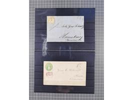 1850/71, ungebrauchter und gestempelte aber Sammlungsbestand in 2 Karteikästen, dabei auch viele Briefe, farbige Stempel, Ein