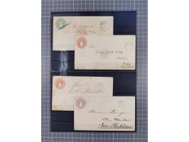 1850/71, ungebrauchter und gestempelte aber Sammlungsbestand in 2 Karteikästen, dabei auch viele Briefe, farbige Stempel, Ein
