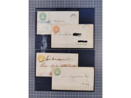 1850/71, ungebrauchter und gestempelte aber Sammlungsbestand in 2 Karteikästen, dabei auch viele Briefe, farbige Stempel, Ein