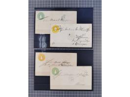 1850/71, ungebrauchter und gestempelte aber Sammlungsbestand in 2 Karteikästen, dabei auch viele Briefe, farbige Stempel, Ein