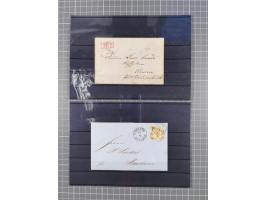 1850/71, ungebrauchter und gestempelte aber Sammlungsbestand in 2 Karteikästen, dabei auch viele Briefe, farbige Stempel, Ein