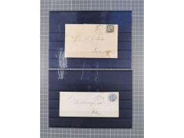 1850/71, ungebrauchter und gestempelte aber Sammlungsbestand in 2 Karteikästen, dabei auch viele Briefe, farbige Stempel, Ein