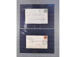 1850/71, ungebrauchter und gestempelte aber Sammlungsbestand in 2 Karteikästen, dabei auch viele Briefe, farbige Stempel, Ein