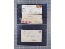 1850/71, ungebrauchter und gestempelte aber Sammlungsbestand in 2 Karteikästen, dabei auch viele Briefe, farbige Stempel, Ein