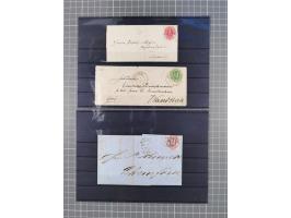 1850/71, ungebrauchter und gestempelte aber Sammlungsbestand in 2 Karteikästen, dabei auch viele Briefe, farbige Stempel, Ein