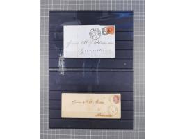 1850/71, ungebrauchter und gestempelte aber Sammlungsbestand in 2 Karteikästen, dabei auch viele Briefe, farbige Stempel, Ein