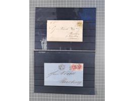 1850/71, ungebrauchter und gestempelte aber Sammlungsbestand in 2 Karteikästen, dabei auch viele Briefe, farbige Stempel, Ein