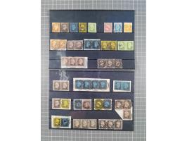 1850/71, ungebrauchter und gestempelte aber Sammlungsbestand in 2 Karteikästen, dabei auch viele Briefe, farbige Stempel, Ein