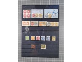 1850/71, ungebrauchter und gestempelte aber Sammlungsbestand in 2 Karteikästen, dabei auch viele Briefe, farbige Stempel, Ein