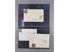 1850/71, ungebrauchter und gestempelte aber Sammlungsbestand in 2 Karteikästen, dabei auch viele Briefe, farbige Stempel, Ein