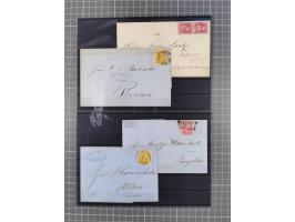 1850/71, ungebrauchter und gestempelte aber Sammlungsbestand in 2 Karteikästen, dabei auch viele Briefe, farbige Stempel, Ein