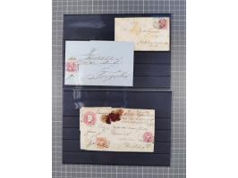 1850/71, ungebrauchter und gestempelte aber Sammlungsbestand in 2 Karteikästen, dabei auch viele Briefe, farbige Stempel, Ein
