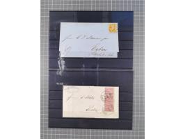 1850/71, ungebrauchter und gestempelte aber Sammlungsbestand in 2 Karteikästen, dabei auch viele Briefe, farbige Stempel, Ein