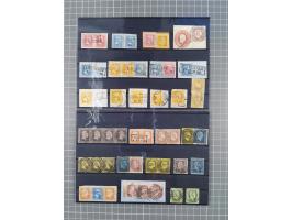 1850/71, ungebrauchter und gestempelte aber Sammlungsbestand in 2 Karteikästen, dabei auch viele Briefe, farbige Stempel, Ein