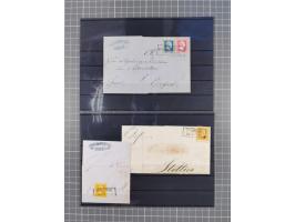 1850/71, ungebrauchter und gestempelte aber Sammlungsbestand in 2 Karteikästen, dabei auch viele Briefe, farbige Stempel, Ein