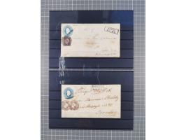 1850/71, ungebrauchter und gestempelte aber Sammlungsbestand in 2 Karteikästen, dabei auch viele Briefe, farbige Stempel, Ein