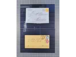 1850/71, ungebrauchter und gestempelte aber Sammlungsbestand in 2 Karteikästen, dabei auch viele Briefe, farbige Stempel, Ein