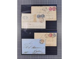 1850/71, ungebrauchter und gestempelte aber Sammlungsbestand in 2 Karteikästen, dabei auch viele Briefe, farbige Stempel, Ein