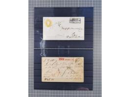 1850/71, ungebrauchter und gestempelte aber Sammlungsbestand in 2 Karteikästen, dabei auch viele Briefe, farbige Stempel, Ein