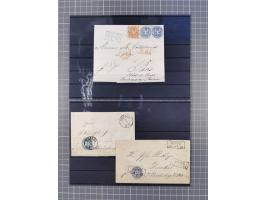 1850/71, ungebrauchter und gestempelte aber Sammlungsbestand in 2 Karteikästen, dabei auch viele Briefe, farbige Stempel, Ein