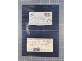 1850/71, ungebrauchter und gestempelte aber Sammlungsbestand in 2 Karteikästen, dabei auch viele Briefe, farbige Stempel, Ein