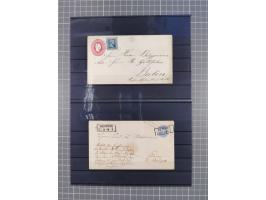 1850/71, ungebrauchter und gestempelte aber Sammlungsbestand in 2 Karteikästen, dabei auch viele Briefe, farbige Stempel, Ein