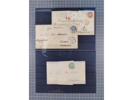 1850/71, ungebrauchter und gestempelte aber Sammlungsbestand in 2 Karteikästen, dabei auch viele Briefe, farbige Stempel, Ein