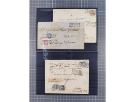 1850/71, ungebrauchter und gestempelte aber Sammlungsbestand in 2 Karteikästen, dabei auch viele Briefe, farbige Stempel, Ein