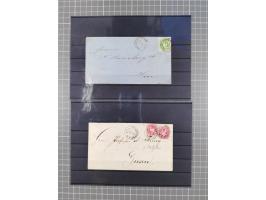 1850/71, ungebrauchter und gestempelte aber Sammlungsbestand in 2 Karteikästen, dabei auch viele Briefe, farbige Stempel, Ein