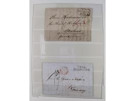 1662/1870, Sammlungsbestand von über 120 Briefen, ganz überwiegend Vorphila bzw. unfrankiert, viel Auslandspost, auch in die 