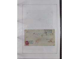 1856/70, kleine Stempel-Sammlung “Berlin” &nbsp;mit über 50 Briefe, GSU und markenlosen Briefen, meist klare Stempel